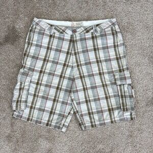 Vintage Y2K Dockers‎ Plaid Baggy Cargo Shorts Size 36